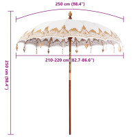 Produktbild för Balinesisk Parasol Kräm 215 x 215 x 260 cm Bomull