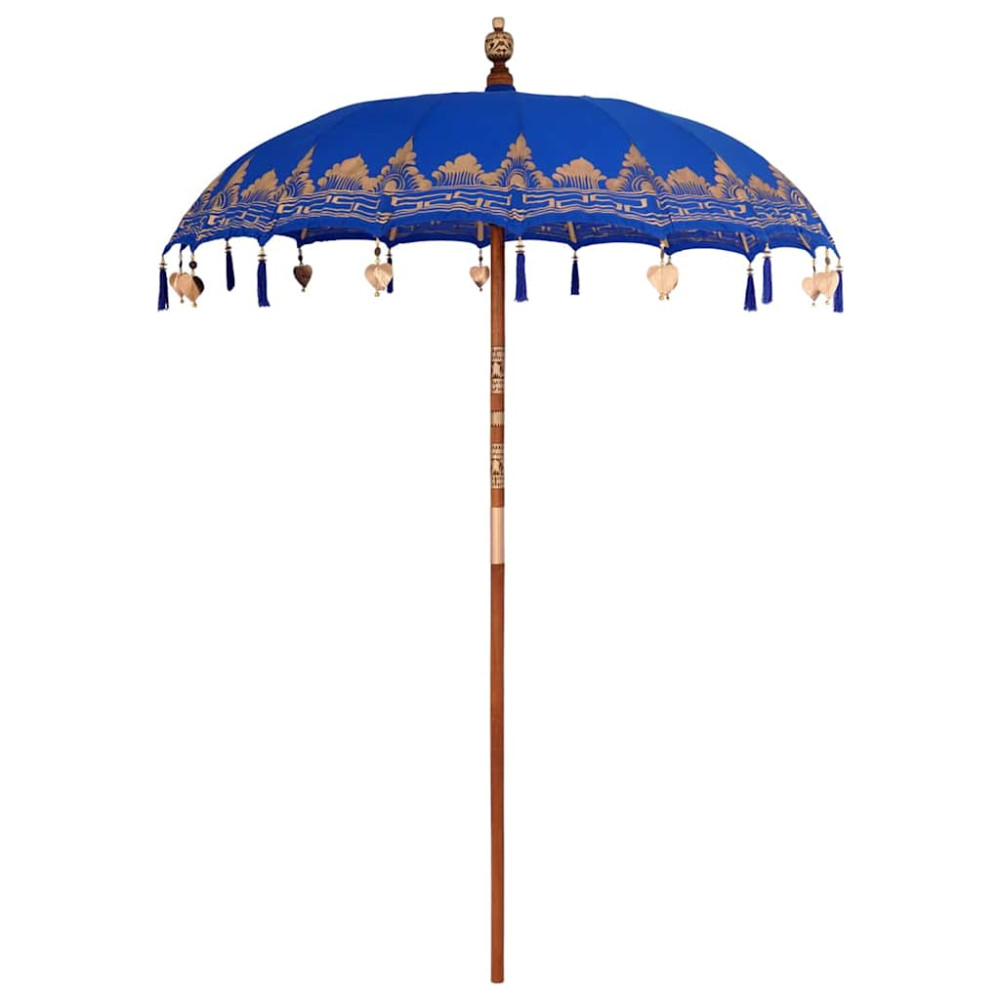 Produktbild för Balinesisk Parasol Blå 185 x 185 x 260 cm Bomull