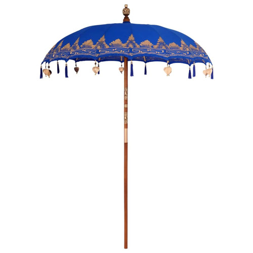 vidaXL Balinesisk Parasol Blå 185 x 185 x 260 cm Bomull