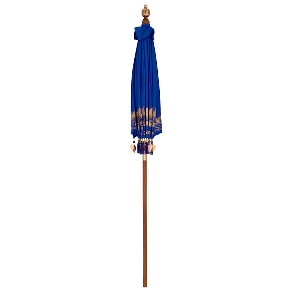Produktbild för Balinesisk Parasol Blå 185 x 185 x 260 cm Bomull
