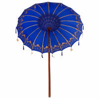Produktbild för Balinesisk Parasol Blå 185 x 185 x 260 cm Bomull