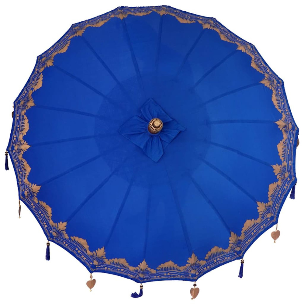Produktbild för Balinesisk Parasol Blå 185 x 185 x 260 cm Bomull
