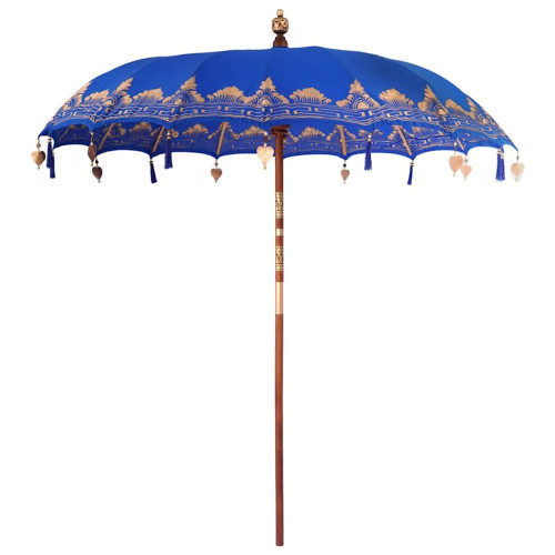 vidaXL Balinesisk Parasol Blå 215 x 215 x 260 cm Bomull
