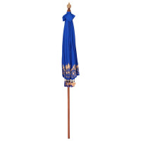Produktbild för Balinesisk Parasol Blå 215 x 215 x 260 cm Bomull