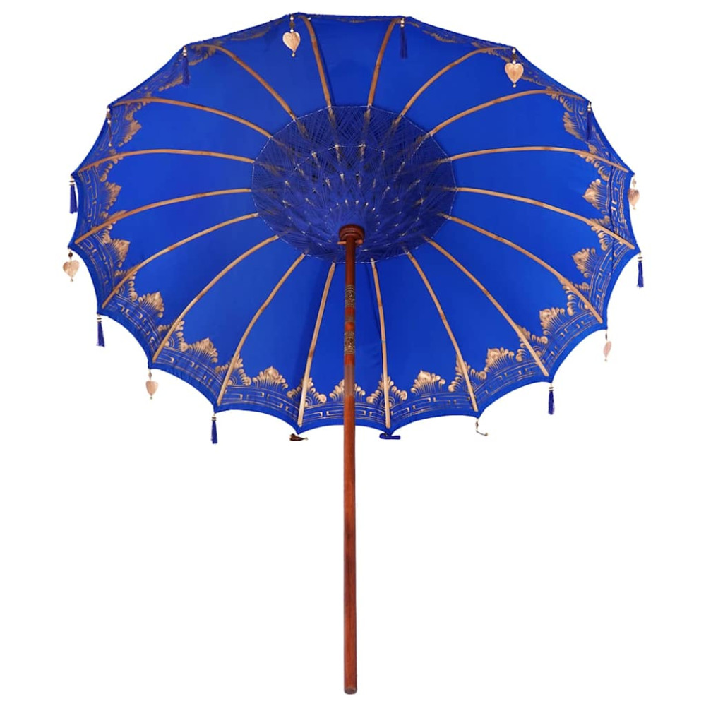 Produktbild för Balinesisk Parasol Blå 215 x 215 x 260 cm Bomull