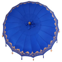 Produktbild för Balinesisk Parasol Blå 215 x 215 x 260 cm Bomull