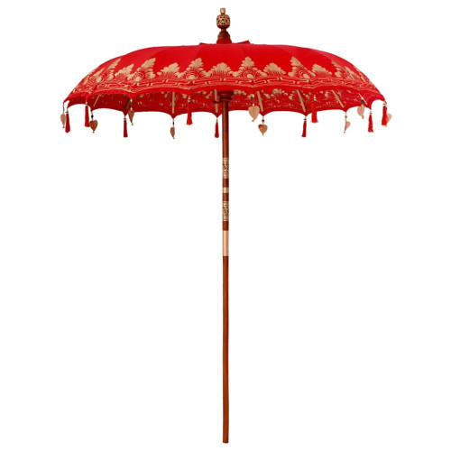 vidaXL Balinesisk Parasol Röd 185 x 185 x 260 cm Bomull