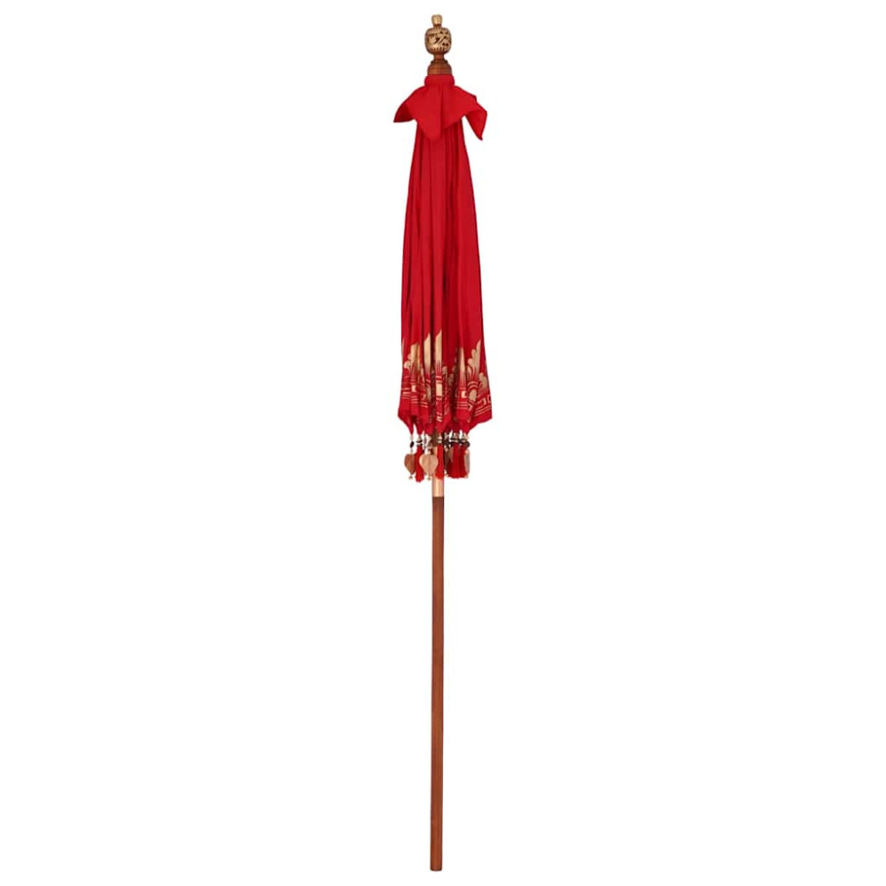 Produktbild för Balinesisk Parasol Röd 185 x 185 x 260 cm Bomull