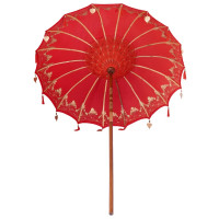 Produktbild för Balinesisk Parasol Röd 185 x 185 x 260 cm Bomull