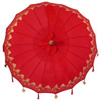 Produktbild för Balinesisk Parasol Röd 185 x 185 x 260 cm Bomull