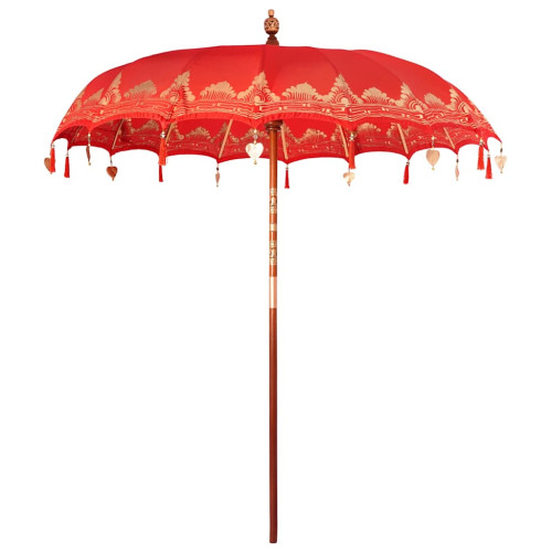 vidaXL Balinesisk Parasol Röd 215 x 215 x 260 cm Bomull