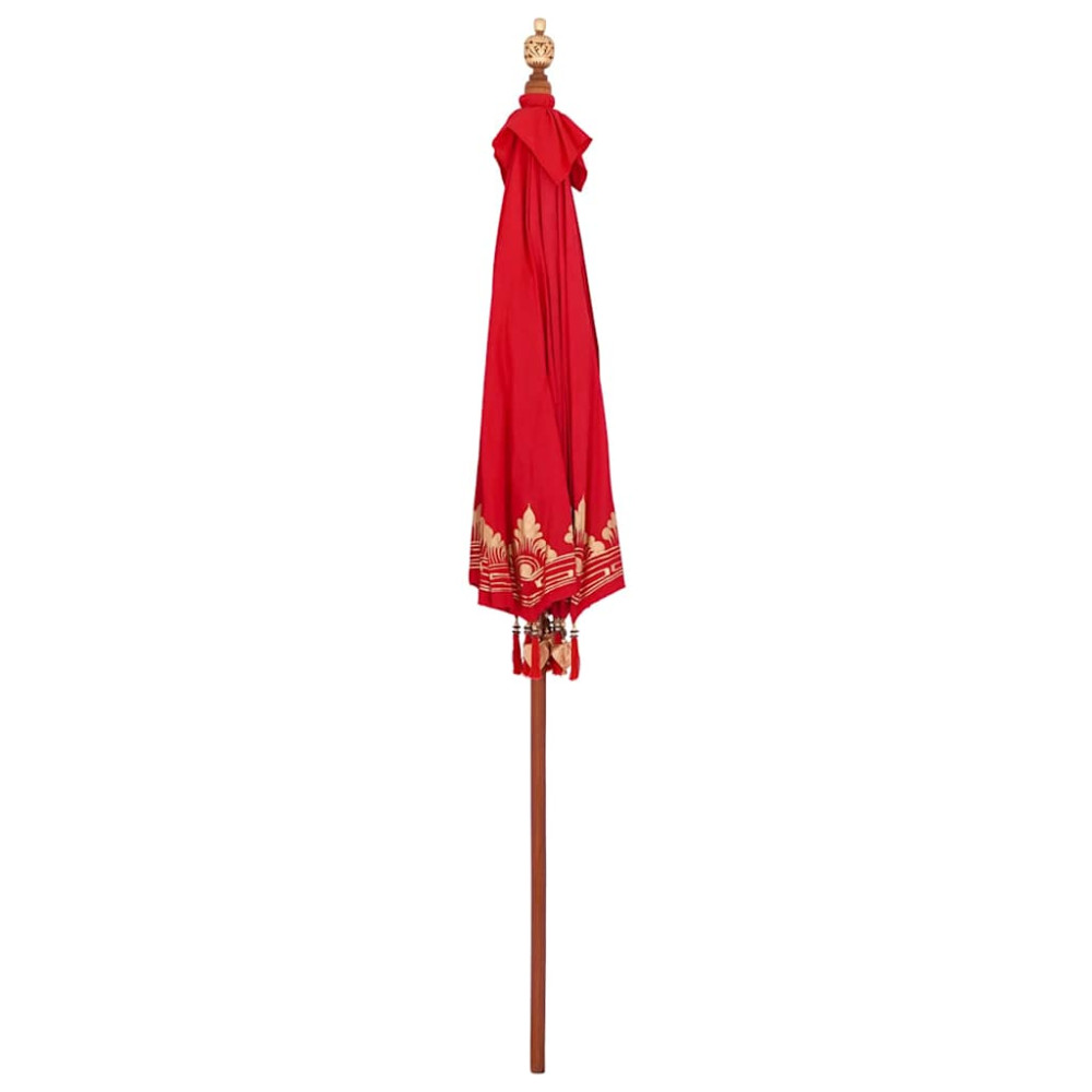 Produktbild för Balinesisk Parasol Röd 215 x 215 x 260 cm Bomull