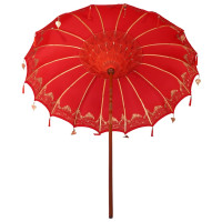 Produktbild för Balinesisk Parasol Röd 215 x 215 x 260 cm Bomull