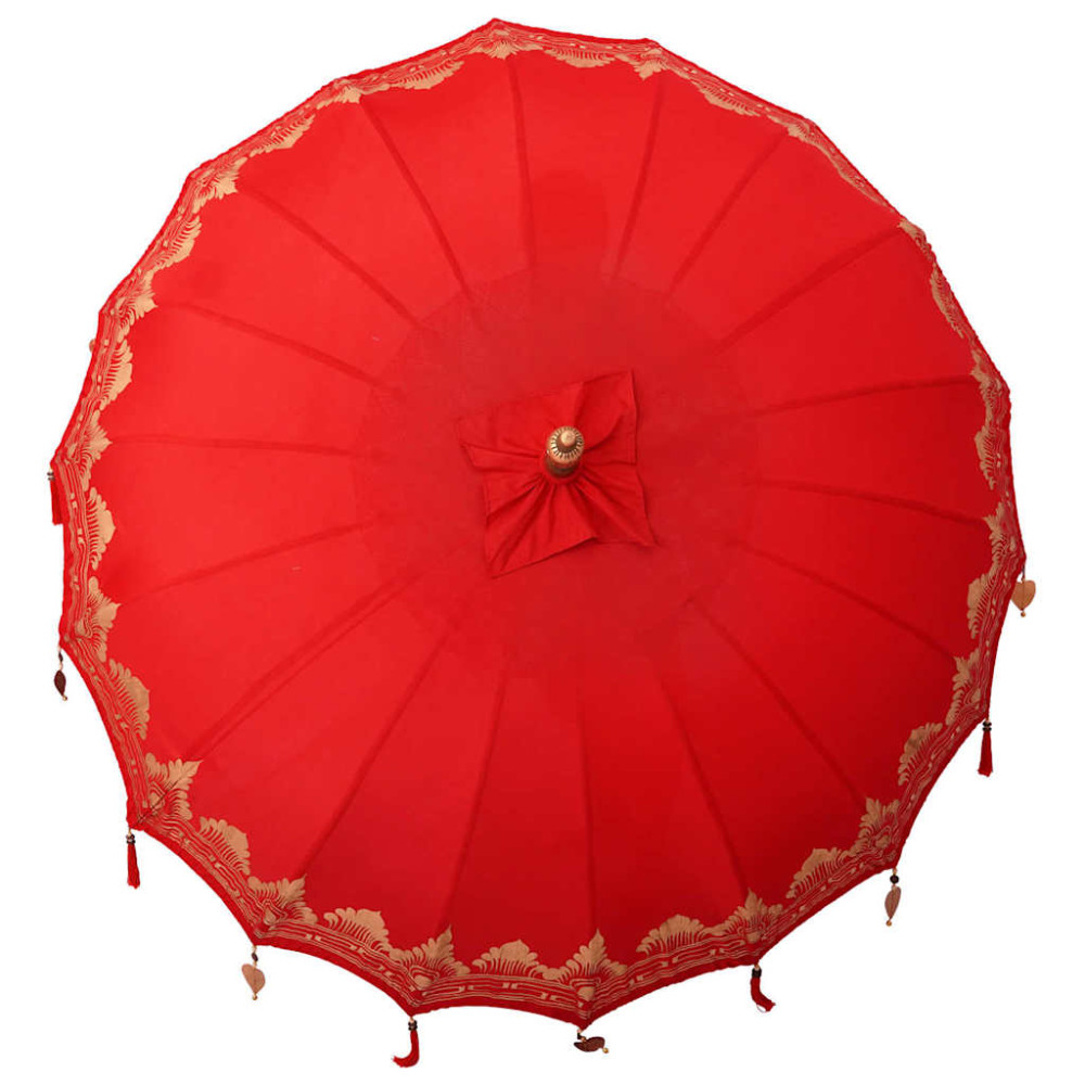 Produktbild för Balinesisk Parasol Röd 215 x 215 x 260 cm Bomull