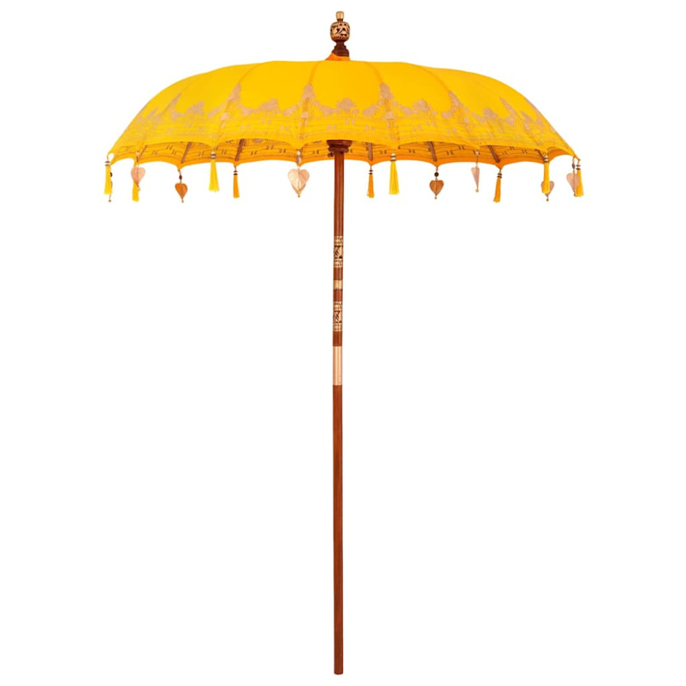 Produktbild för Balinesisk Parasol Gul 185 x 185 x 260 cm Bomull