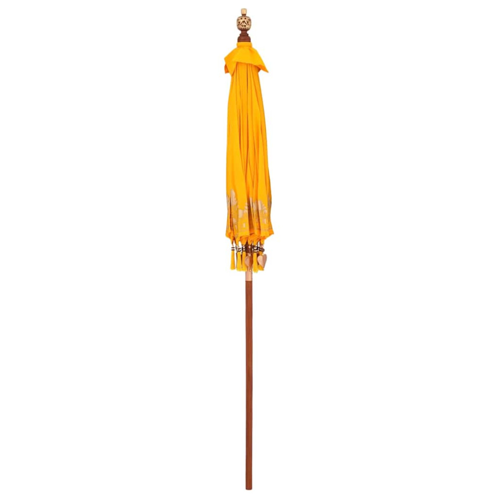Produktbild för Balinesisk Parasol Gul 185 x 185 x 260 cm Bomull
