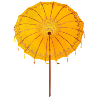 Produktbild för Balinesisk Parasol Gul 185 x 185 x 260 cm Bomull