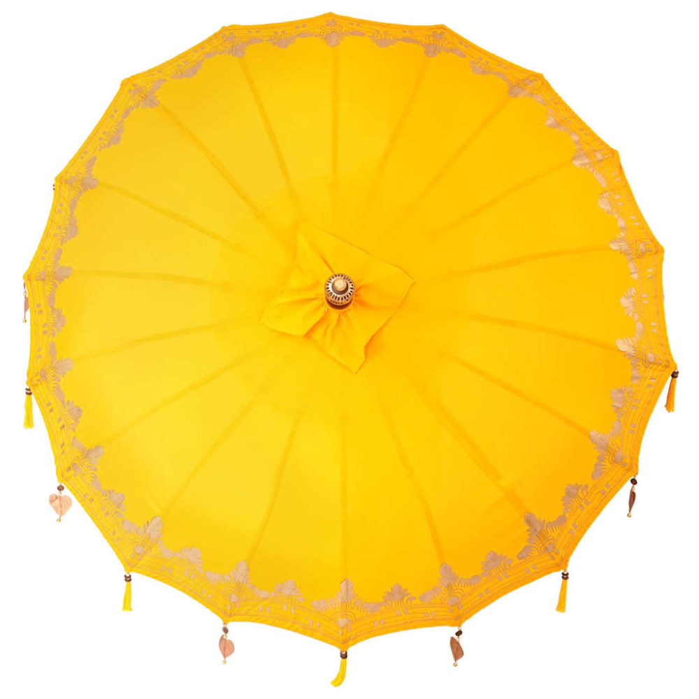 Produktbild för Balinesisk Parasol Gul 185 x 185 x 260 cm Bomull