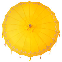 Produktbild för Balinesisk Parasol Gul 185 x 185 x 260 cm Bomull