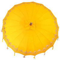 Produktbild för Balinesisk Parasol Gul 215 x 215 x 260 cm Bomull