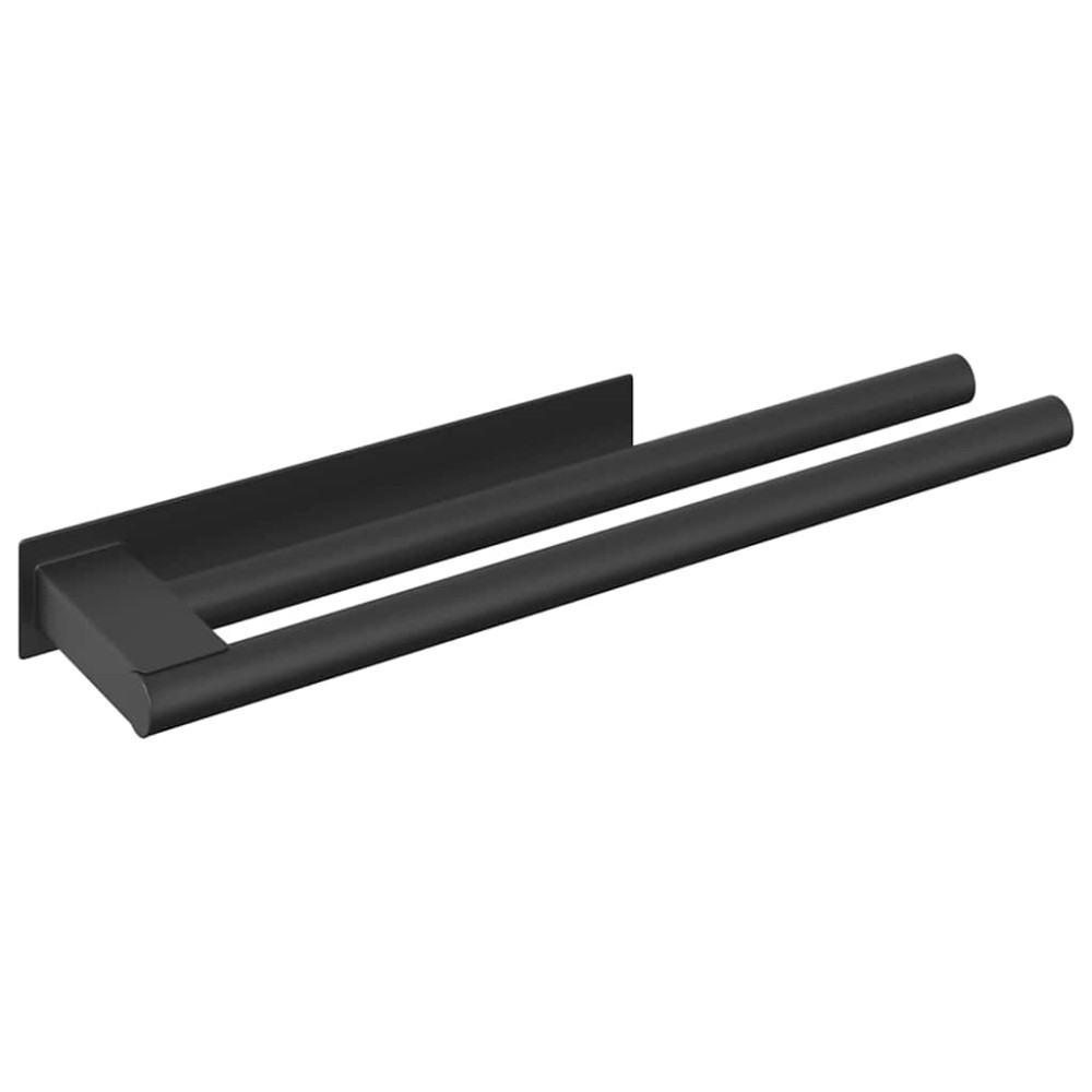 Produktbild för Handdukshållare Svart 40 x 9 x 4 cm Rostfritt stål