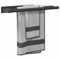 Produktbild för Handdukshållare Svart 40 x 9 x 4 cm Rostfritt stål
