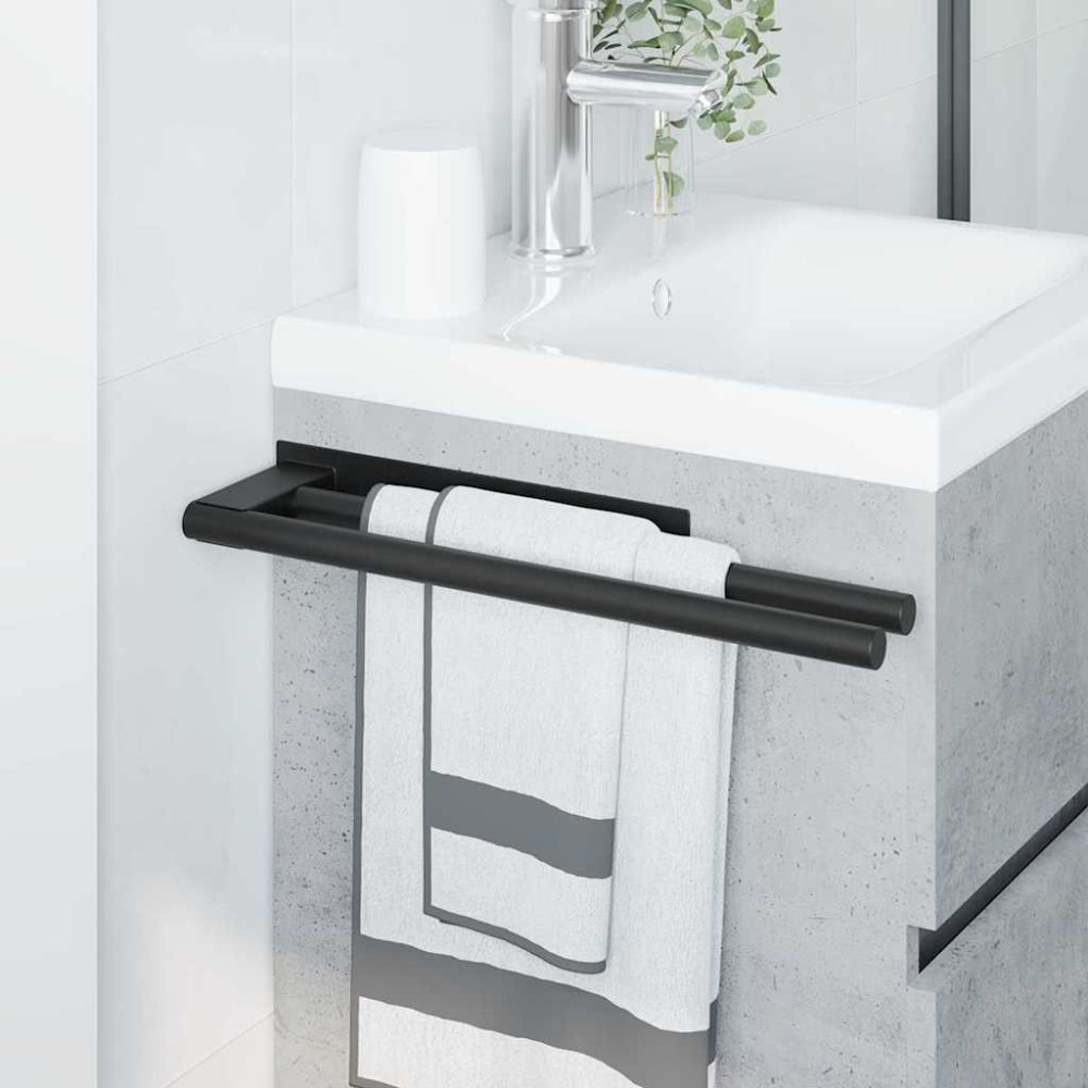 Produktbild för Handdukshållare Svart 40 x 9 x 4 cm Rostfritt stål