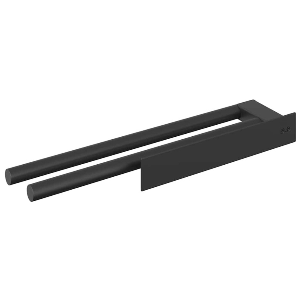 Produktbild för Handdukshållare Svart 40 x 9 x 4 cm Rostfritt stål