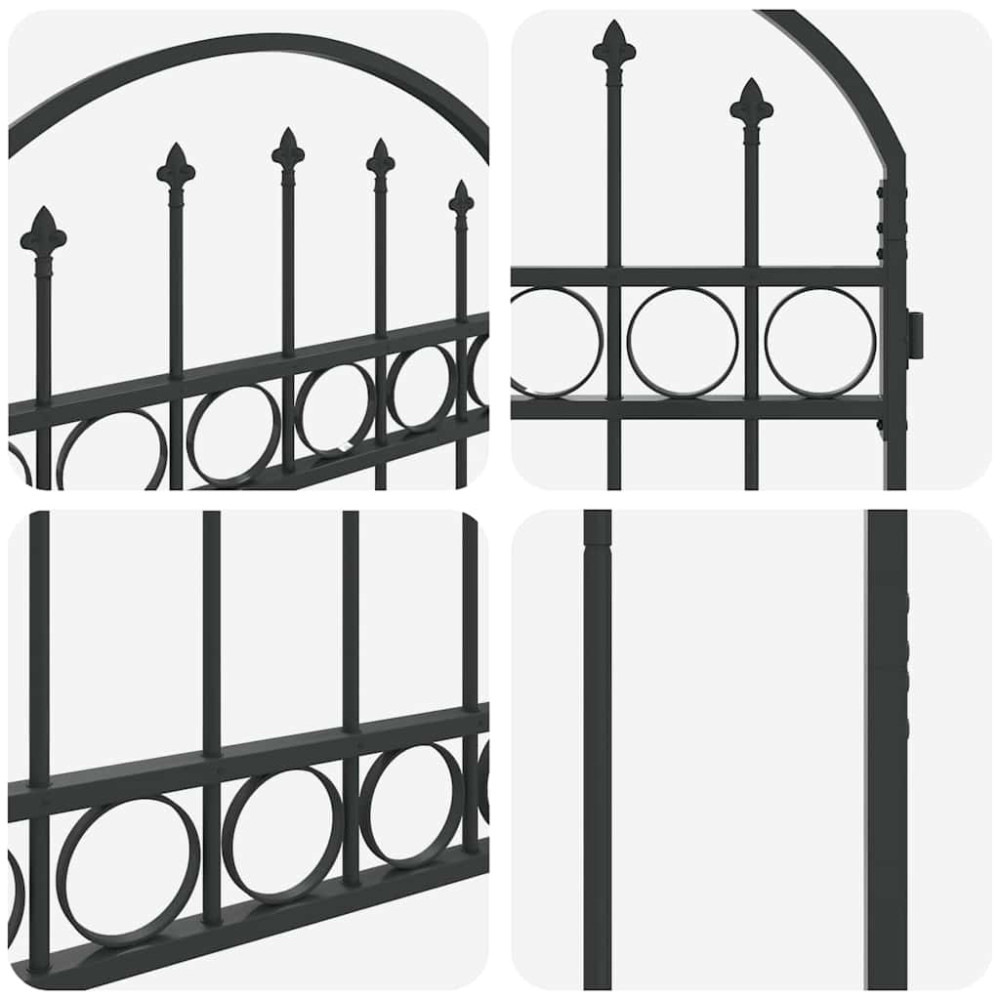 Produktbild för Stängselstolpe ASSEN 200 x 88 x 14 cm Stål Grå Låsbar