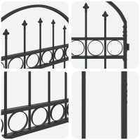 Produktbild för Stängselstolpe ASSEN 200 x 88 x 14 cm Stål Grå Låsbar