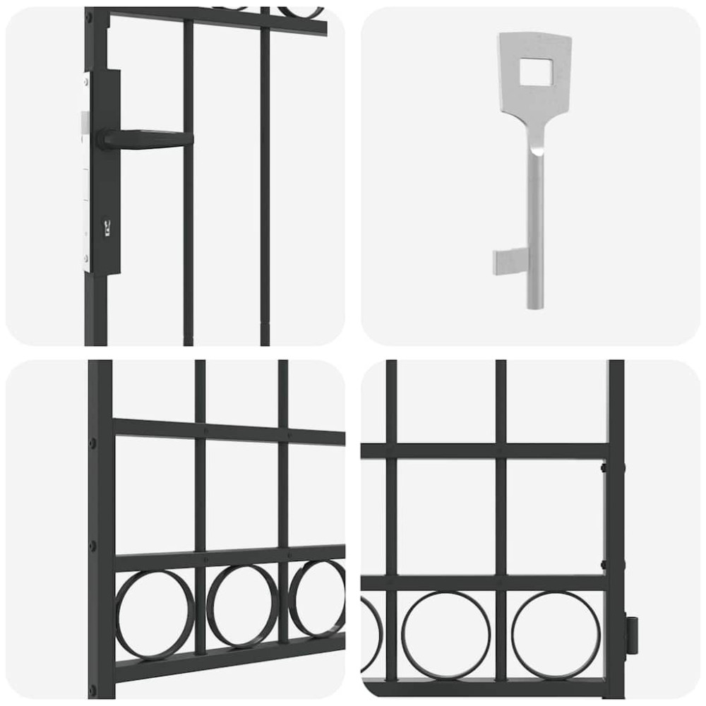 Produktbild för Stängselstolpe ASSEN 200 x 88 x 14 cm Stål Grå Låsbar