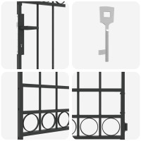 Produktbild för Stängselstolpe ASSEN 200 x 88 x 14 cm Stål Grå Låsbar