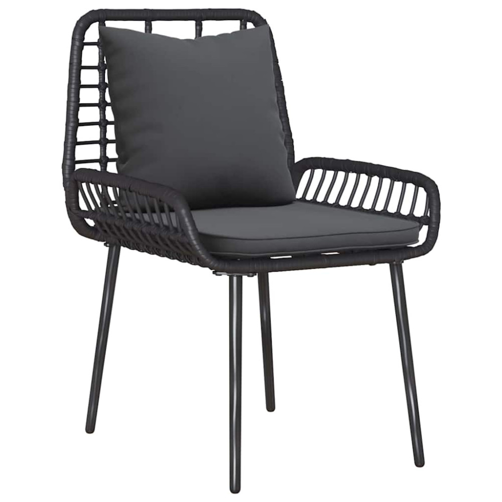 Produktbild för Trädgårdsmöbelset 3 pcs Svart och Anthracit konstrotting