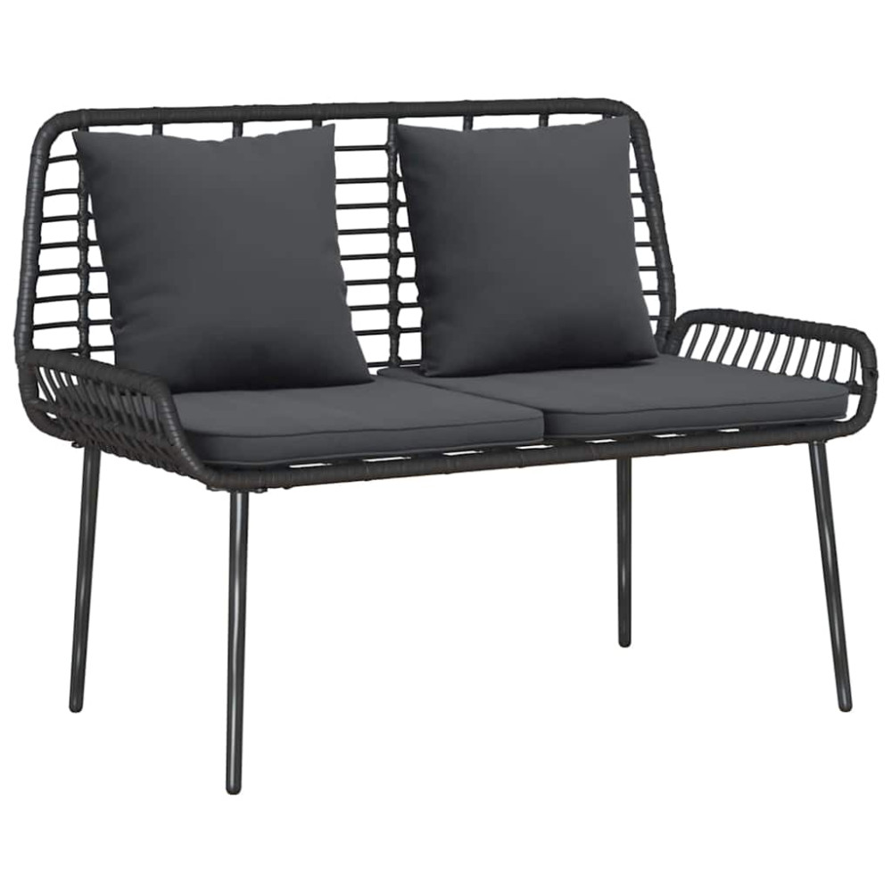 Produktbild för Trädgårdsmöbelset 3 pcs Svart och Anthracit konstrotting