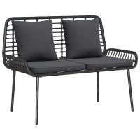 Produktbild för Trädgårdsmöbelset 3 pcs Svart och Anthracit konstrotting