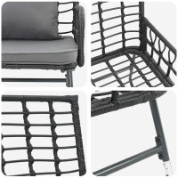 Produktbild för Trädgårdsmöbelset 3 pcs Svart och Anthracit konstrotting
