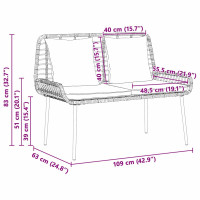 Produktbild för Trädgårdsmöbelset 3 pcs Svart och Anthracit konstrotting