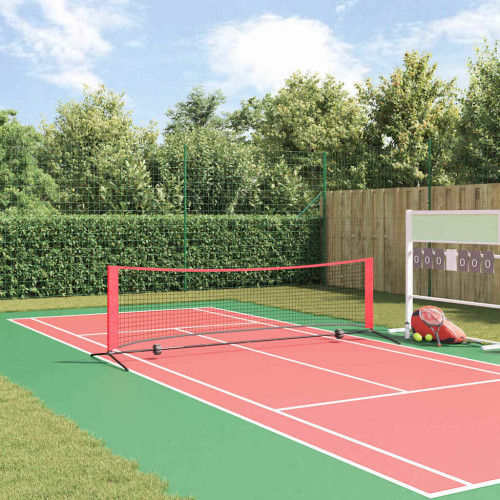 vidaXL Tennis Nät Svart och Röd 301 x 90,5 x 87 cm Polyester
