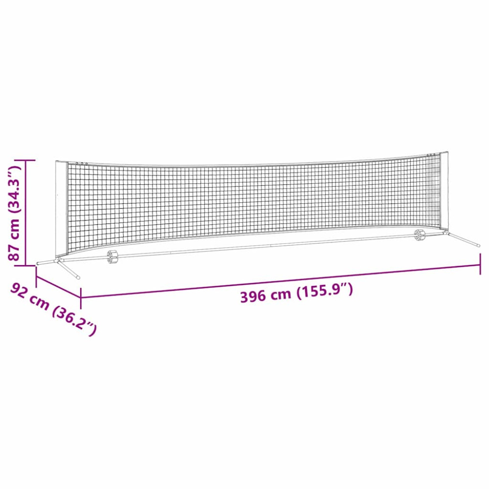 Produktbild för Tennis Nät Svart och Röd 396 x 92 x 87 cm Polyester