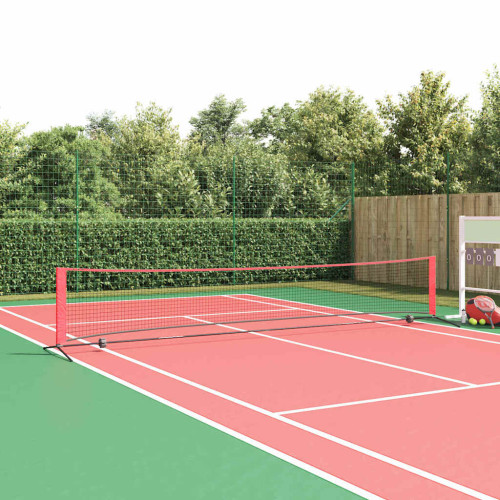 vidaXL Tennis Nät Svart och Röd 494,5 x 90 x 87 cm Polyester