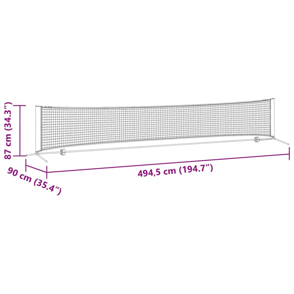 Produktbild för Tennis Nät Svart och Röd 494,5 x 90 x 87 cm Polyester