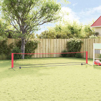 Produktbild för Tennis Nät Svart och Röd 494,5 x 90 x 87 cm Polyester