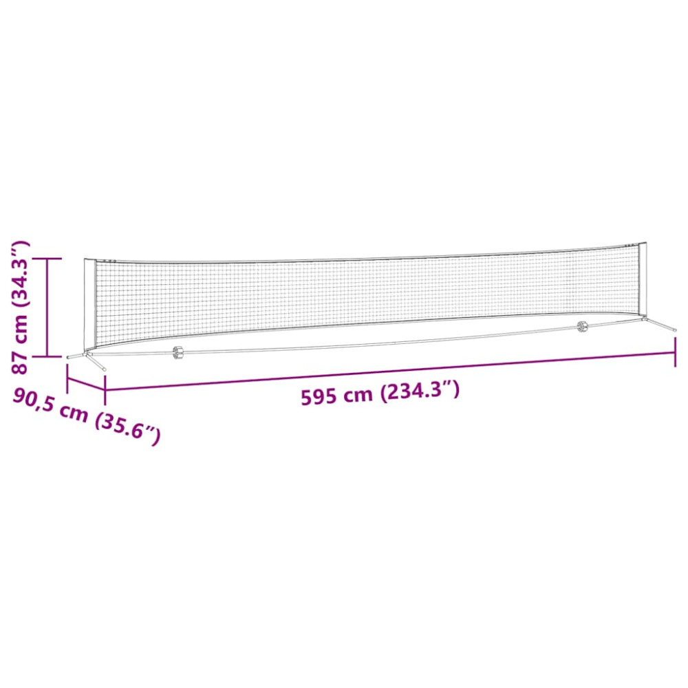 Produktbild för Tennis Nät Svart och Röd 595 x 90,5 x 87 cm Polyester
