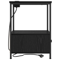 Produktbild för Nattduksbord 2 pcs Svart Ek 42 x 41 x 56 cm Konstruerat trä