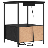 Produktbild för Nattduksbord 2 pcs Svart Ek 42 x 41 x 56 cm Konstruerat trä