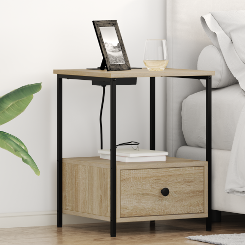 vidaXL Nattduksbord 2 pcs Sonoma-ek 42 x 41 x 56 cm Konstruerat trä