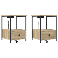 Produktbild för Nattduksbord 2 pcs Sonoma-ek 42 x 41 x 56 cm Konstruerat trä