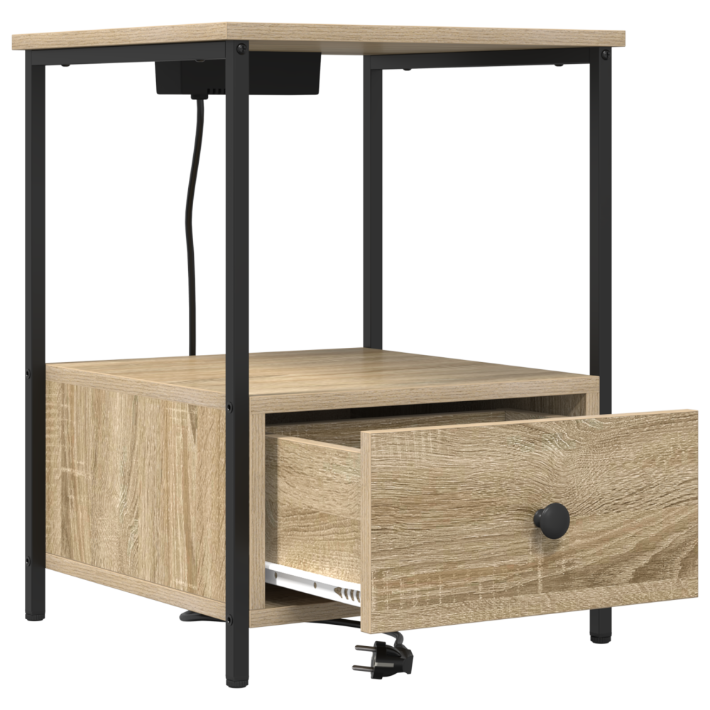 Produktbild för Nattduksbord 2 pcs Sonoma-ek 42 x 41 x 56 cm Konstruerat trä