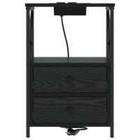 Produktbild för Nattduksbord 2 pcs Svart Ek 40 x 31 x 60 cm Konstruerat trä