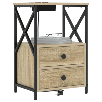 Produktbild för Nattduksbord 2 pcs Sonoma-ek 40 x 31 x 60 cm Konstruerat trä